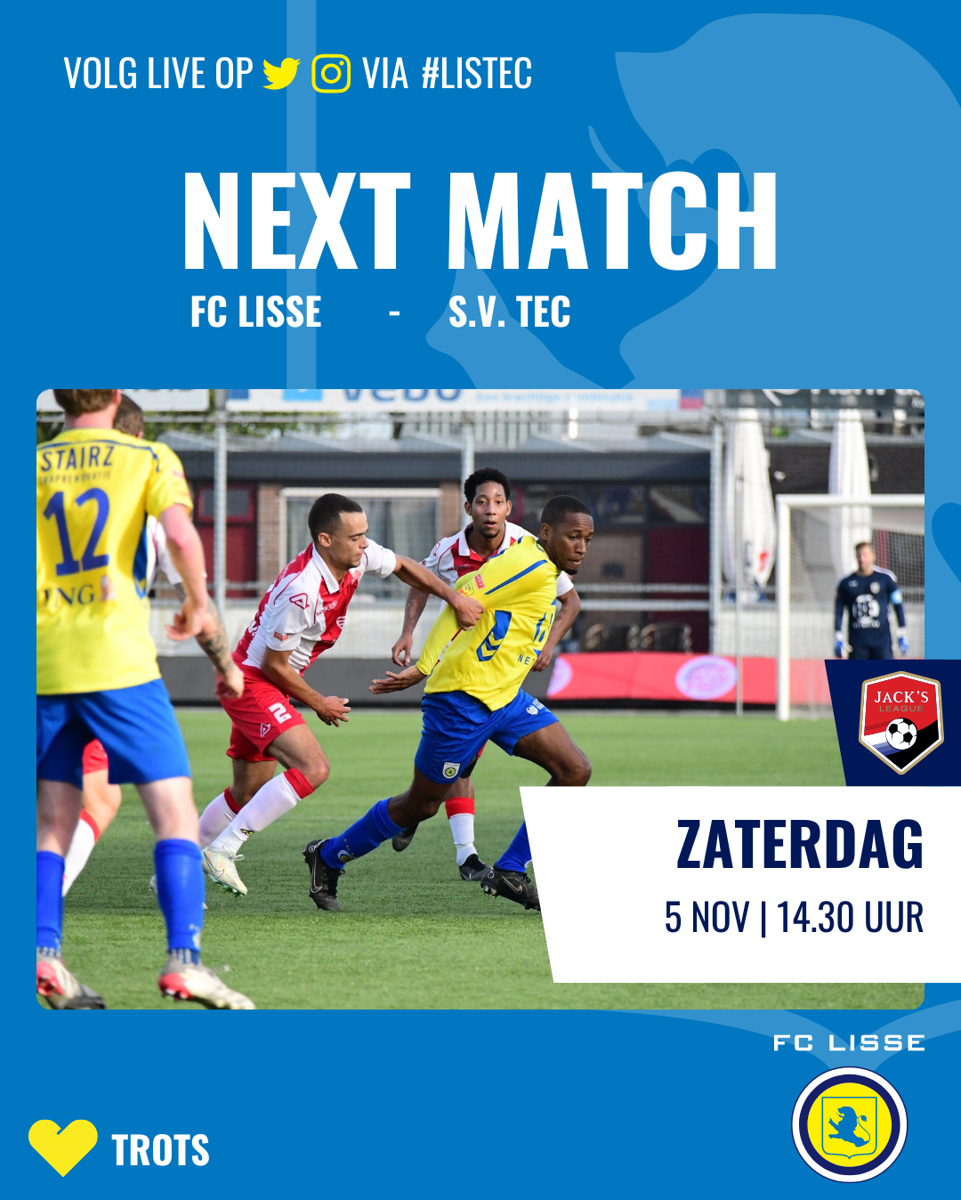 Voorbeschouwing FC Lisse – TEC