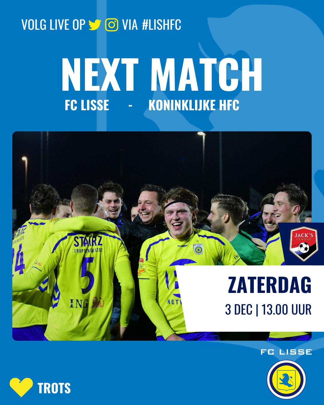 Voorbeschouwing FC Lisse – Koninklijke HFC