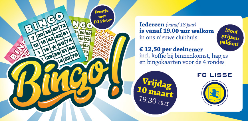 Vrijdag 10 maart BINGO-avond