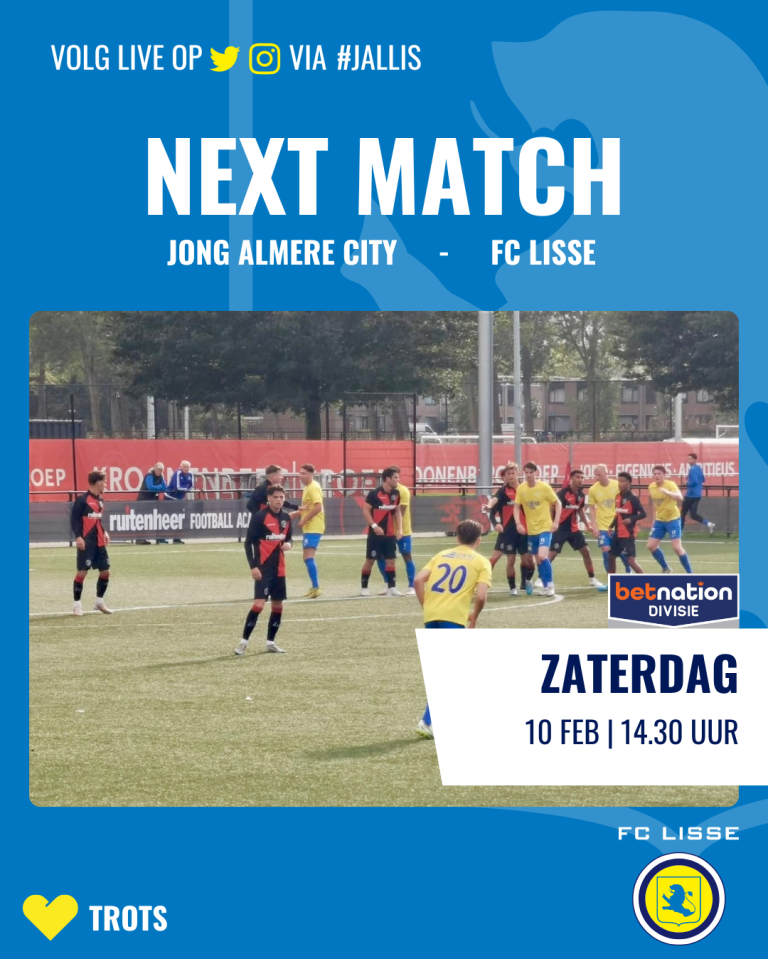 Voorbeschouwing Jong Almere City FC Lisse FC Lisse